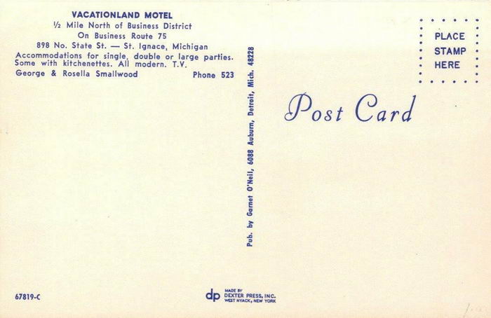 Vacationland Motel - Old Postcard Photo (newer photo)